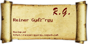 Reiner György névjegykártya